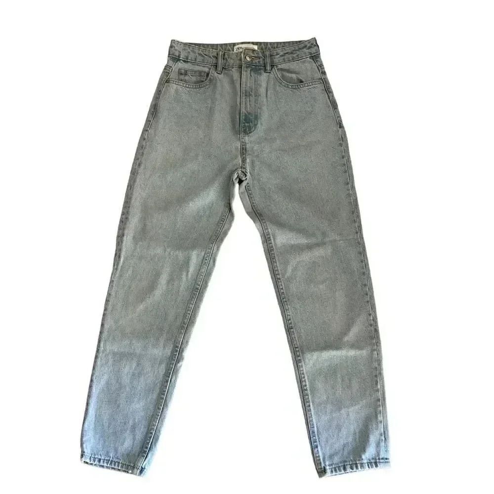 ZARA Straigt Leg High Rise Ankle Boyfriend Women’s Denim Blue Jeans Sz 4 #1673